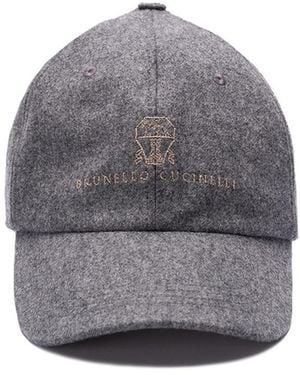 Brunello Cucinelli Baseball Cap With Embroidery - Grey