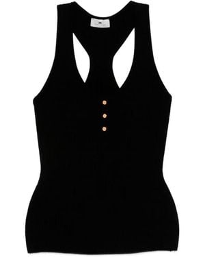 Elisabetta Franchi Micro-Braided Knit Top - Black