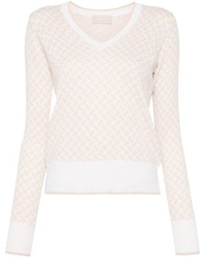 Drumohr Long Sleeve V-Neck Jumper - White