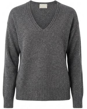 Drumohr V-Neck Jumper - Grey