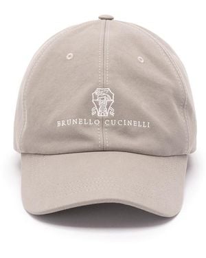 Brunello Cucinelli Baseball Cap With Embroidery - Natural