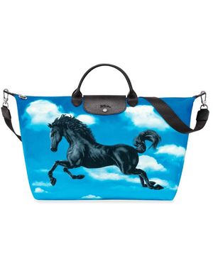 Longchamp ` X Toiletpaper` `le Pliage Cheval` Unisex Travel B - Blue