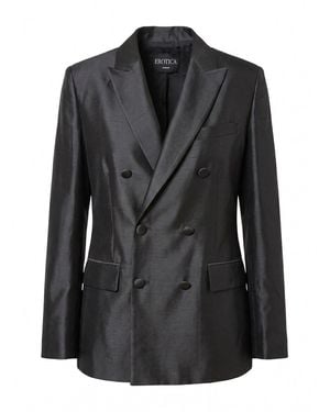 Dondup Double Breasted Shantung Blazer - Black