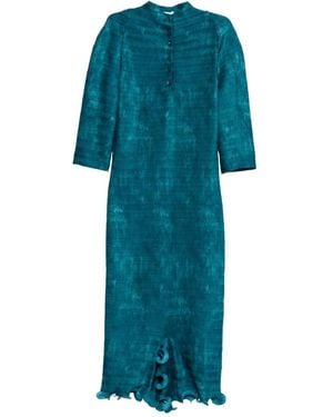 Fendi 'Faded Plisse' Dress - Blue