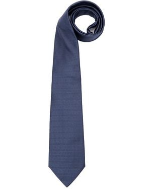 Elios Silk Tie With Zodiac Sign - Blue