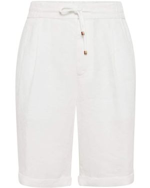 Brunello Cucinelli Linen Bermuda Shorts - White