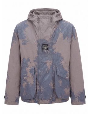 Stone Island Hand Painted David Light-Tc Short Parka - Purple