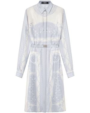 Versace Silk Blouse 'The Cut Of The Gods - Blue