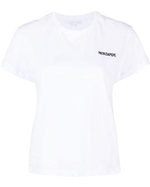 Patrizia Pepe Logo-Embroidered Cotton T-Shirt - White