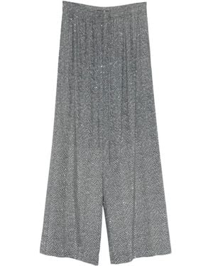 Ermanno Scervino Herringbone Sequin Trousers - Grey