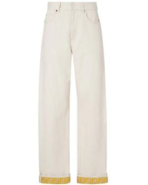 Fendi Straight Leg Jeans - White