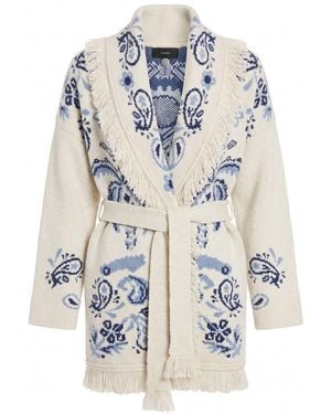 Alanui 'Island Roots Foulard' Cardigan - Blue
