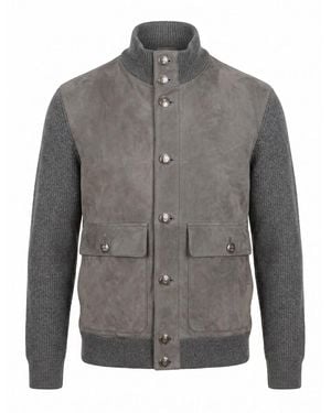 Brunello Cucinelli Leather Jacket - Gray