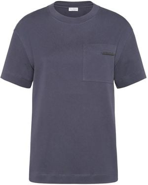 Brunello Cucinelli Cotton T-Shirt - Blue