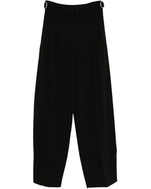 Patrizia Pepe Strap Wide Trousers - Black