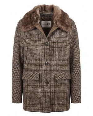 Manzoni 24 Jacket With Shearling Details - Brown