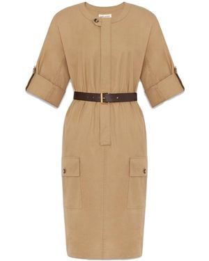 Saint Laurent Midi Dresses - Natural