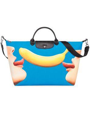 Longchamp ` X Toiletpaper` `le Pliage Banane` Unisex Travel B - Blue
