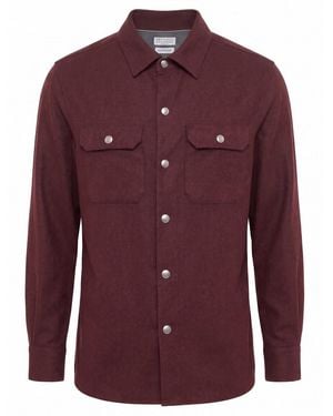 Brunello Cucinelli Virgin Wool Flannel Overshirt - Purple