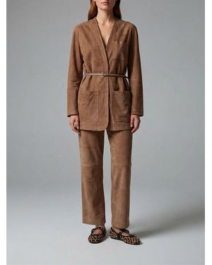 Manzoni 24 Suede Trousers - White