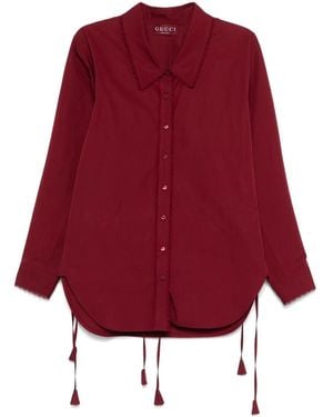 Gucci Cotton Popeline Shirt With Ties And Laces Profiles - Red