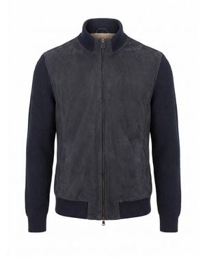 Barba Napoli Leather Jacket - Blue