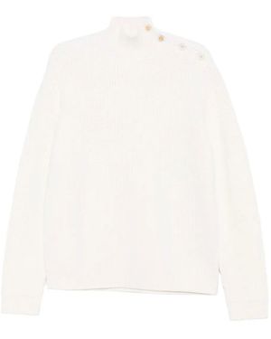 Prada Buttoned High-Neck Jumper - White