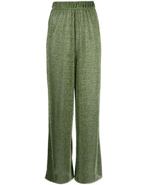 Oséree Lurex-detail High-waisted Trousers - Green