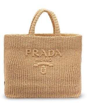 Prada Crochet Handbag - Natural