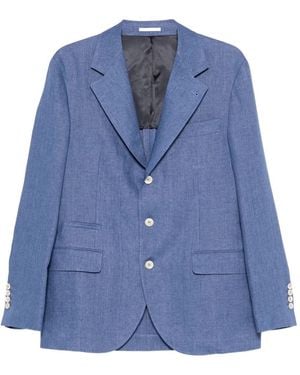 Brunello Cucinelli Linen Deconstructed Blazer - Blue
