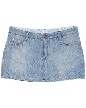 Ermanno Scervino Pattern Mini Denim Skirt - Blue