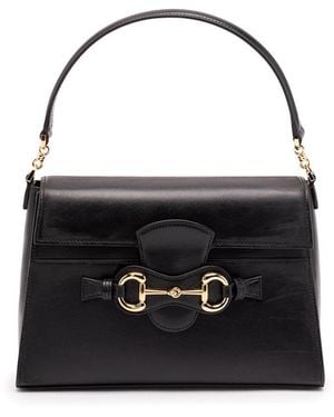 Gucci Horsebit Duomo Medium Top Handle Bag - Black
