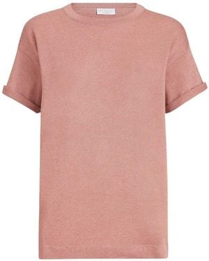 Brunello Cucinelli Cashmere And Silk Lightweight Jumper - Pink