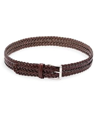 Anderson's Leather Woven Belt - Brown