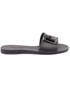 Dolce & Gabbana Rubber Beachwear Sliders - White