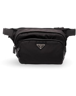 Prada Re-Nylon And Saffiano Leather Belt Bag - Black