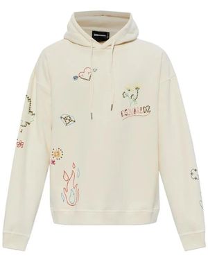 DSquared² Relax Fit Hoodie - White