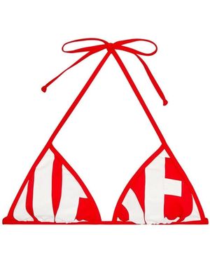 DIESEL Bfb-Sees-A Logo-Print Bikini Top - Red