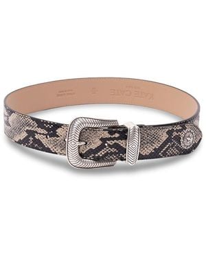 KATE CATE 'Tex Mex Python' Belt - White