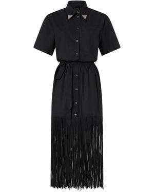 Pinko Fringed Collared Dress - Black