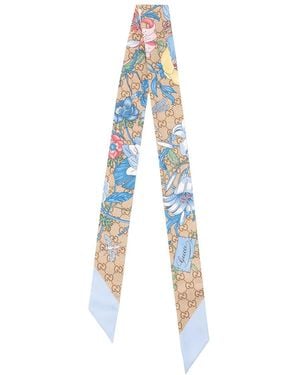 Gucci 'Flora' Foulard - Blue