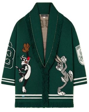 Alanui 'Bugs Bunny&Sylvester' Cardigan - Green