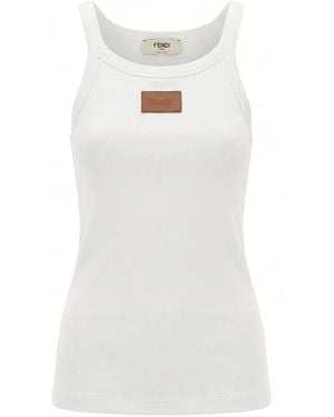 Fendi Ribs Lea' Top - White