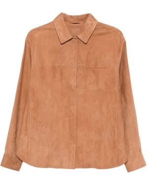 DESA NINETEENSEVENTYTWO Leather Shirt Jacket - Natural