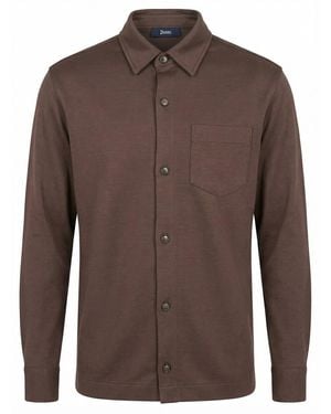 Herno Polo Shirt With Pocket - Brown