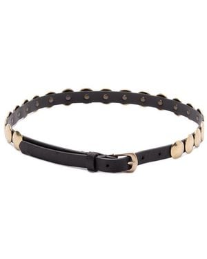Golden Goose 'Trinidad' Thin Belt With Studs - White