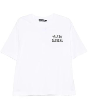 Dolce & Gabbana Short Sleeve Crew-Neck T-Shirt - White