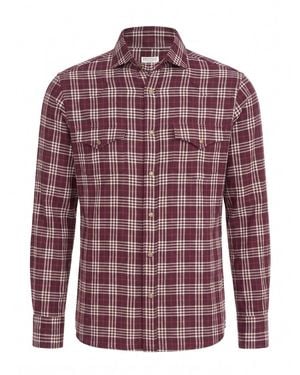 Brunello Cucinelli Cotton And Lyocell Tartan Flannel Shirt - Red