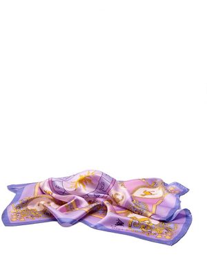 Elios Silk Scarf With Zodiac Sign - Purple