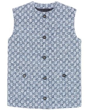 Gucci Gg Tweed Vest - Blue